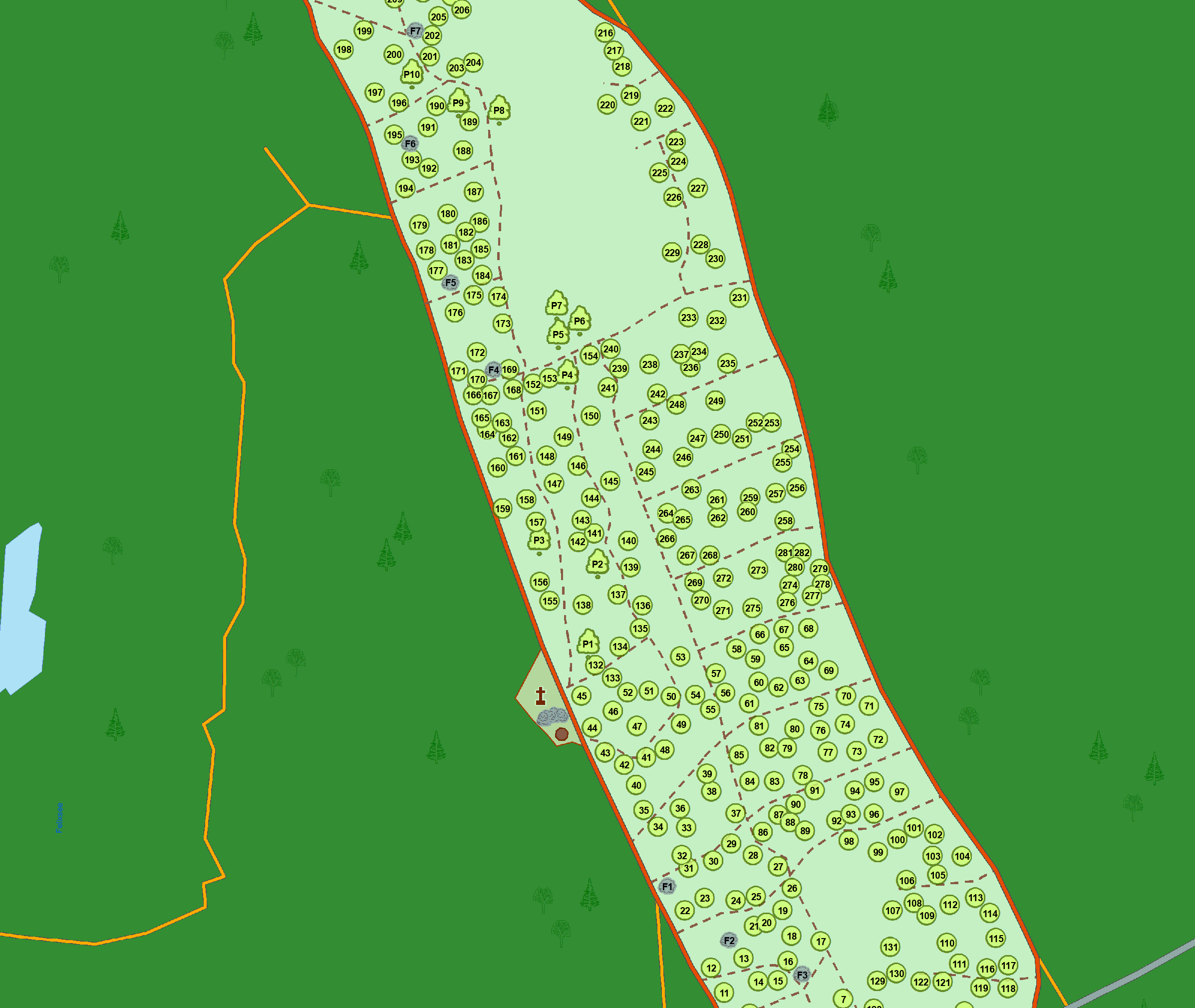 Waldfriedhof Marienberg Karte Ausschnitt
